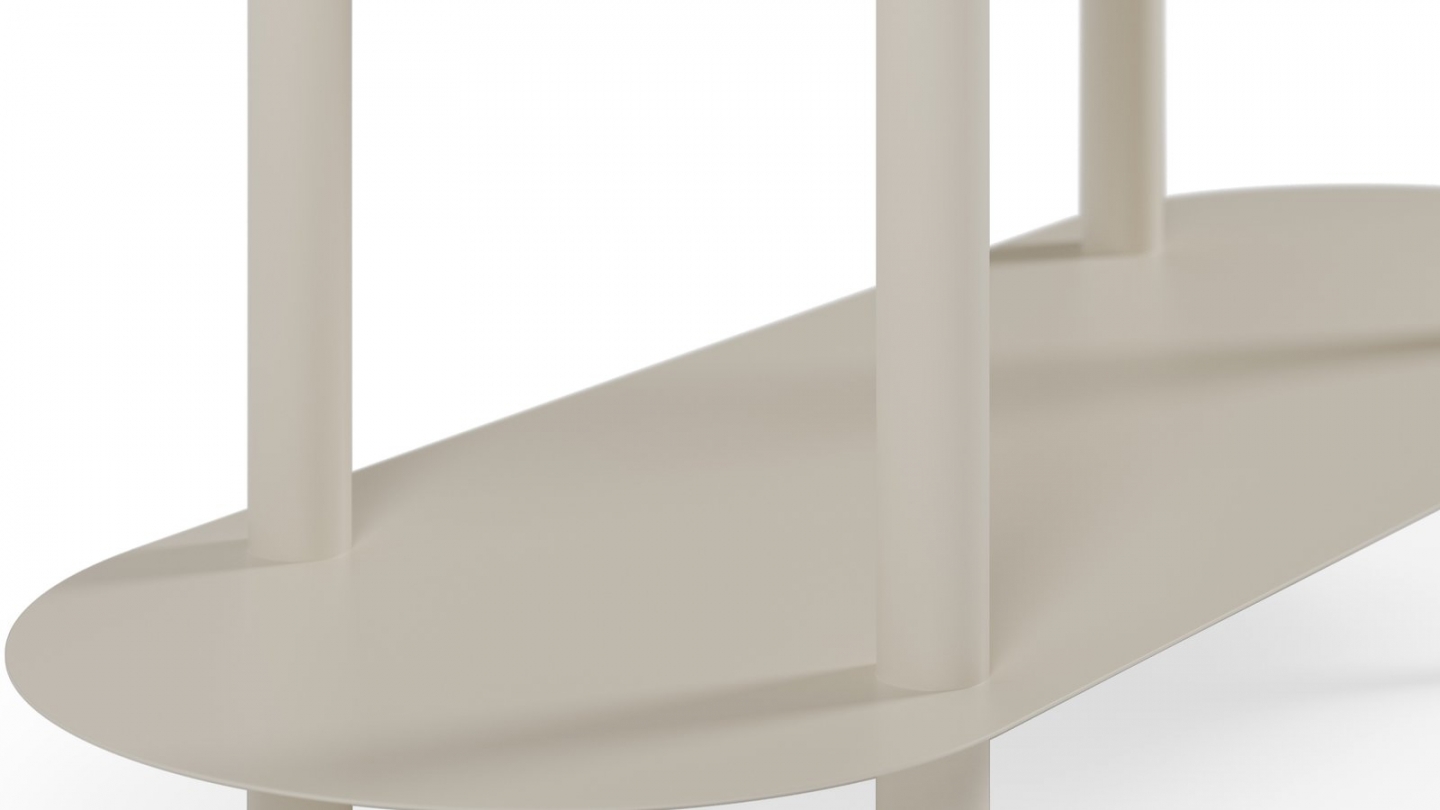 Etagère bibliothèque arrondie 5 niveaux en métal beige clair 90 cm - Ysia Etagère bibliothèque arrondie 5 niveaux en métal beige clair 90 cm - Ysia