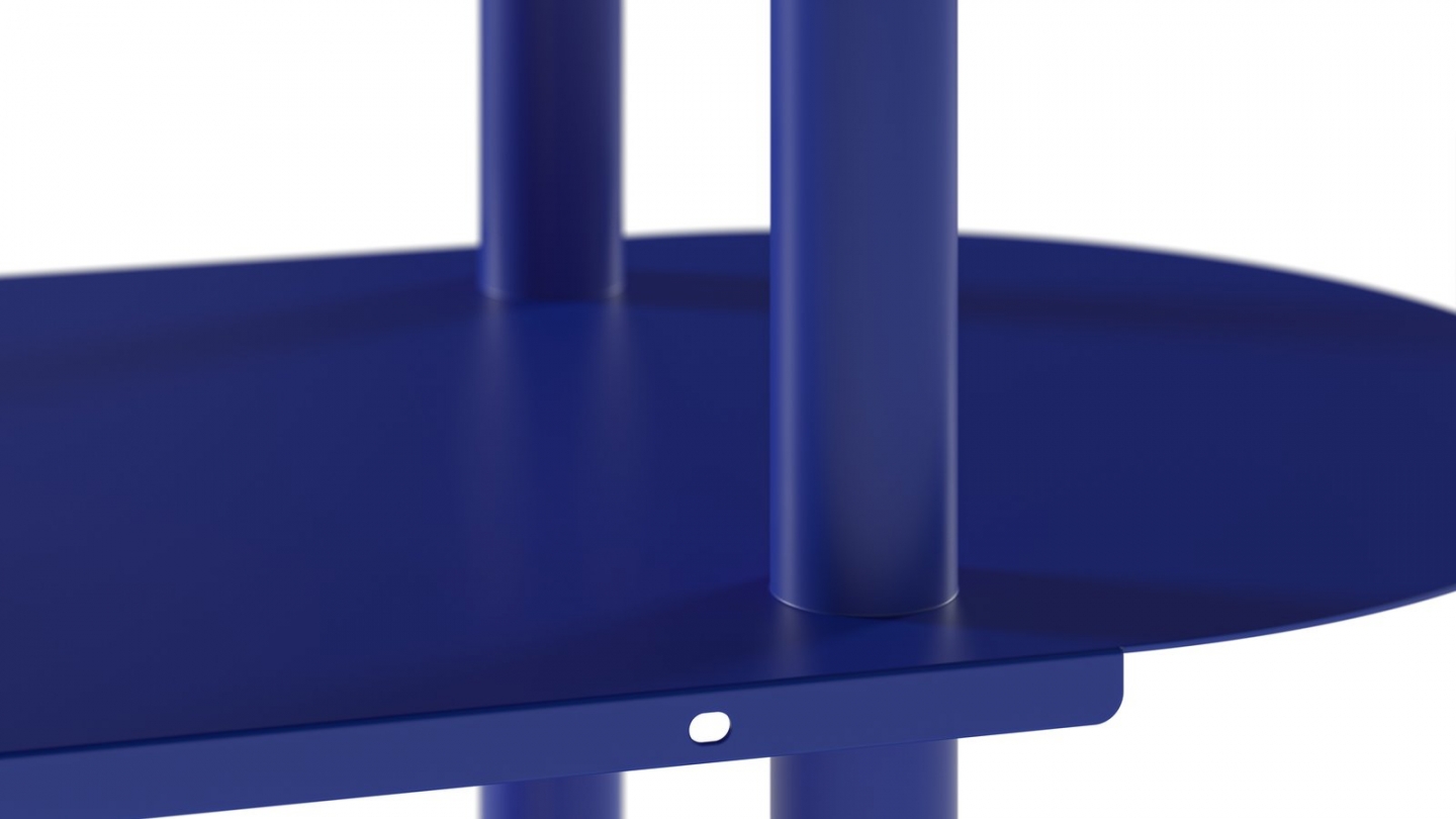 Etagère bibliothèque arrondie 5 niveaux en métal bleu électrique 90 cm - Ysia Etagère bibliothèque arrondie 5 niveaux en métal bleu électrique 90 cm - Ysia