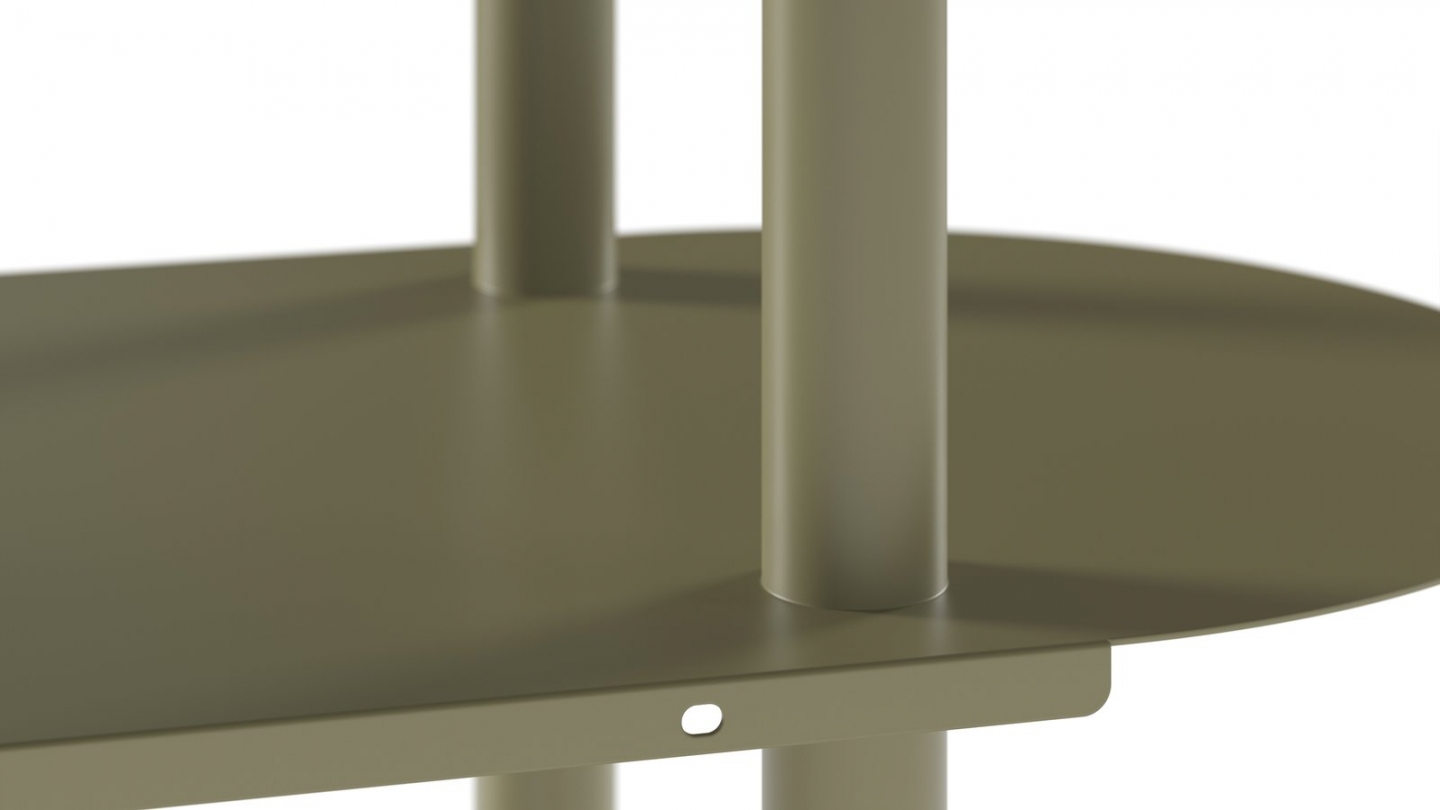Etagère bibliothèque arrondie 5 niveaux en métal vert kaki 90 cm - Ysia Etagère bibliothèque arrondie 5 niveaux en métal vert kaki 90 cm - Ysia