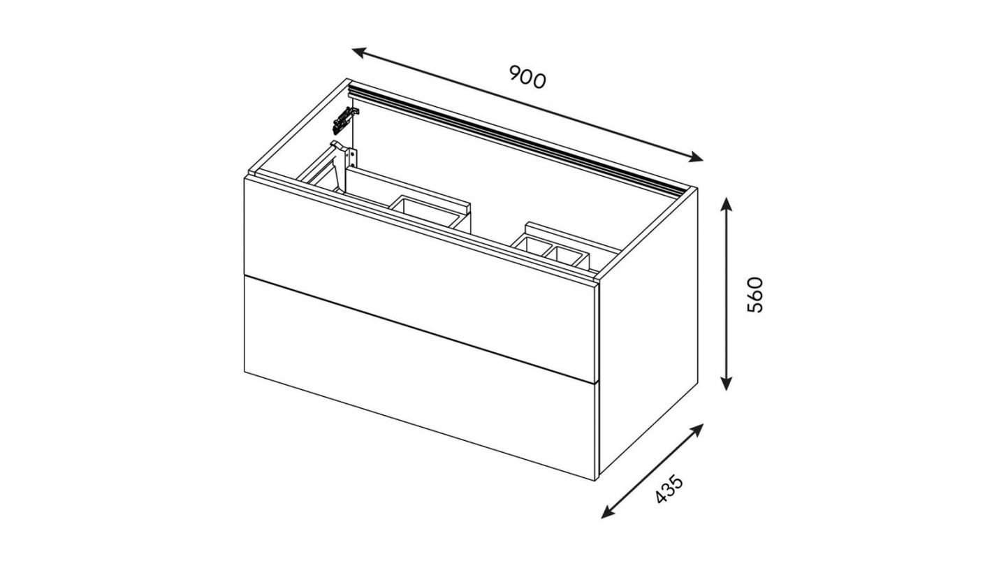 Meuble de salle de bain suspendu vasque intégrée 90cm 2 tiroirs Noyer - Venice Meuble de salle de bain suspendu vasque intégrée 90cm 2 tiroirs Noyer - Venice