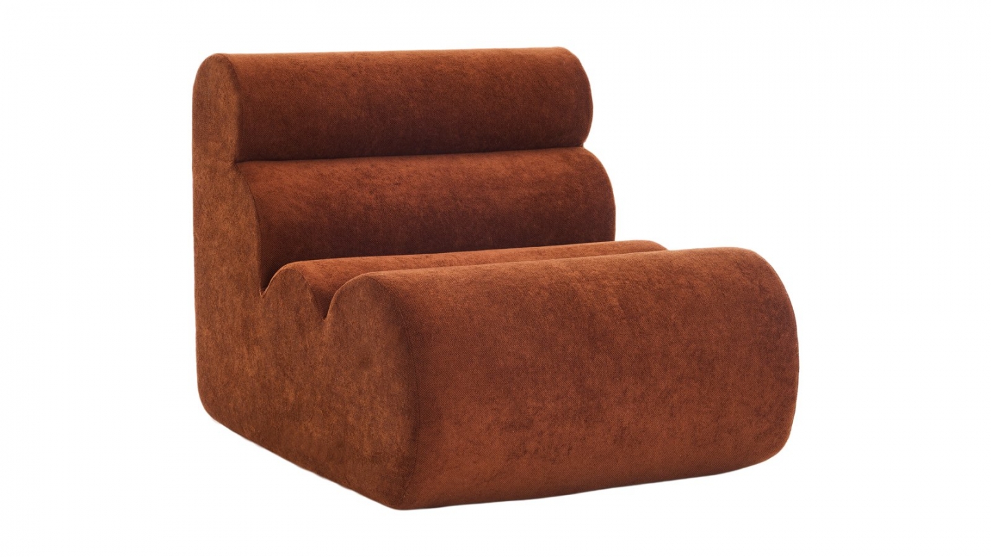 Chauffeuse compressée en tissu chenille rouille - Billie Chauffeuse compressée en tissu chenille rouille - Billie