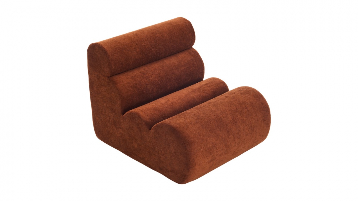 Chauffeuse compressée en tissu chenille rouille - Billie Chauffeuse compressée en tissu chenille rouille - Billie