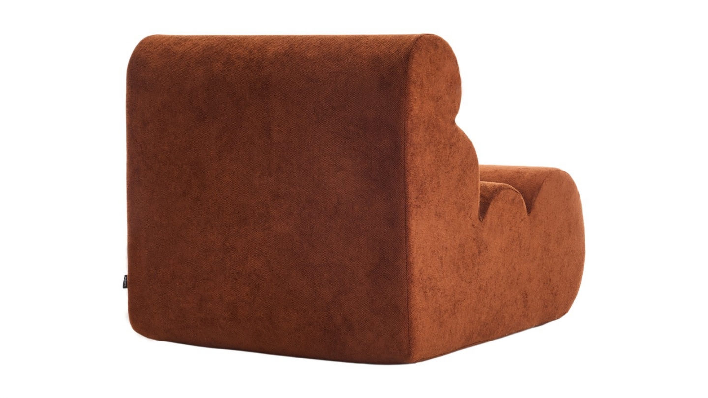 Chauffeuse compressée en tissu chenille rouille - Billie Chauffeuse compressée en tissu chenille rouille - Billie
