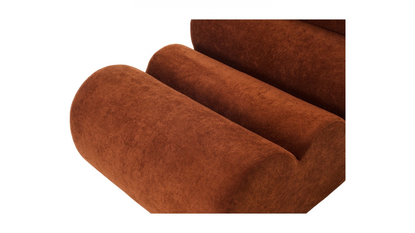 Chauffeuse compressée en tissu chenille rouille - Billie Chauffeuse compressée en tissu chenille rouille - Billie