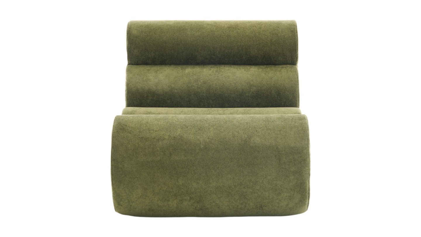 Chauffeuse compressée en tissu chenille vert kaki - Billie Chauffeuse compressée en tissu chenille vert kaki - Billie