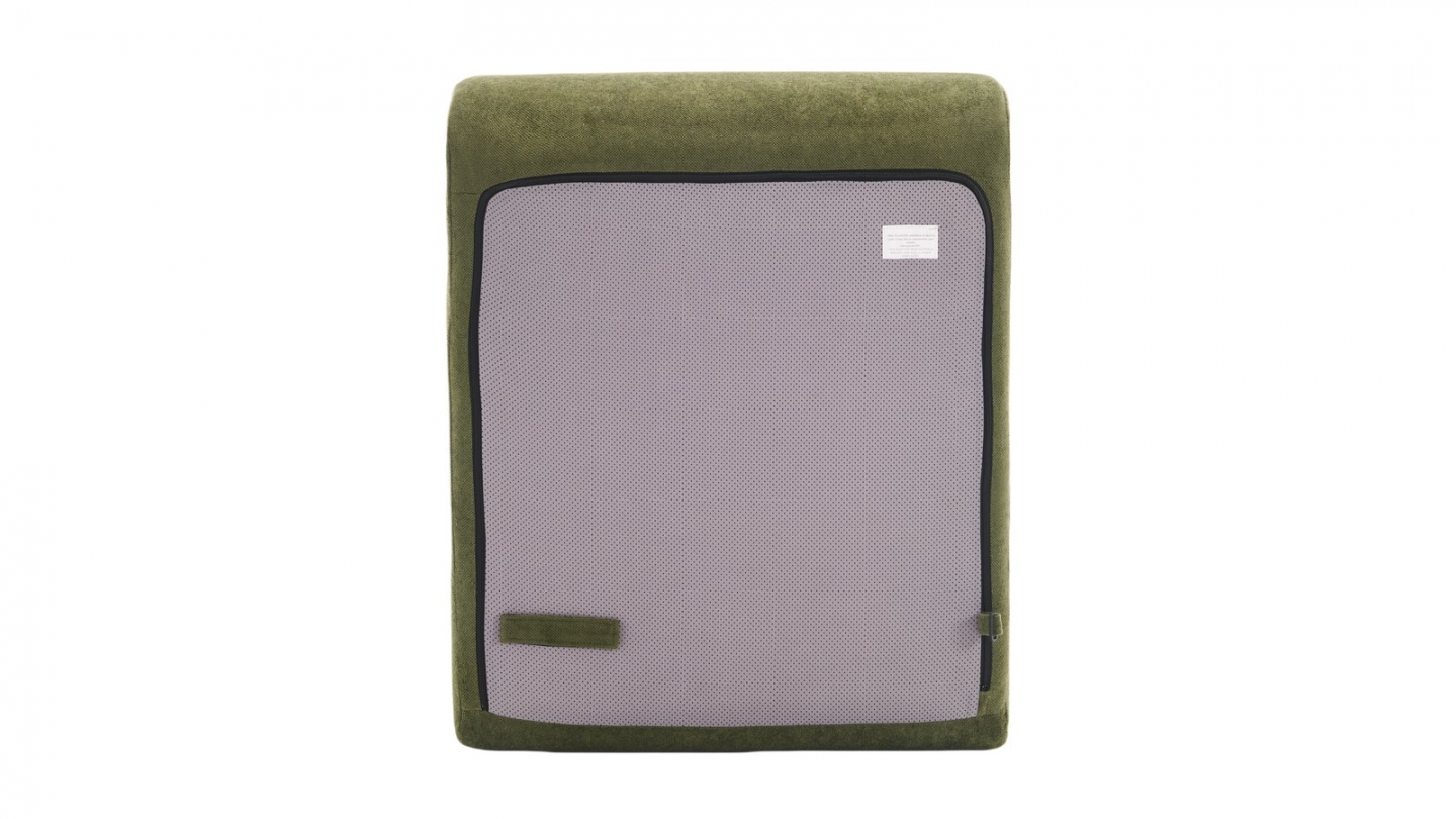 Chauffeuse compressée en tissu chenille vert kaki - Billie Chauffeuse compressée en tissu chenille vert kaki - Billie