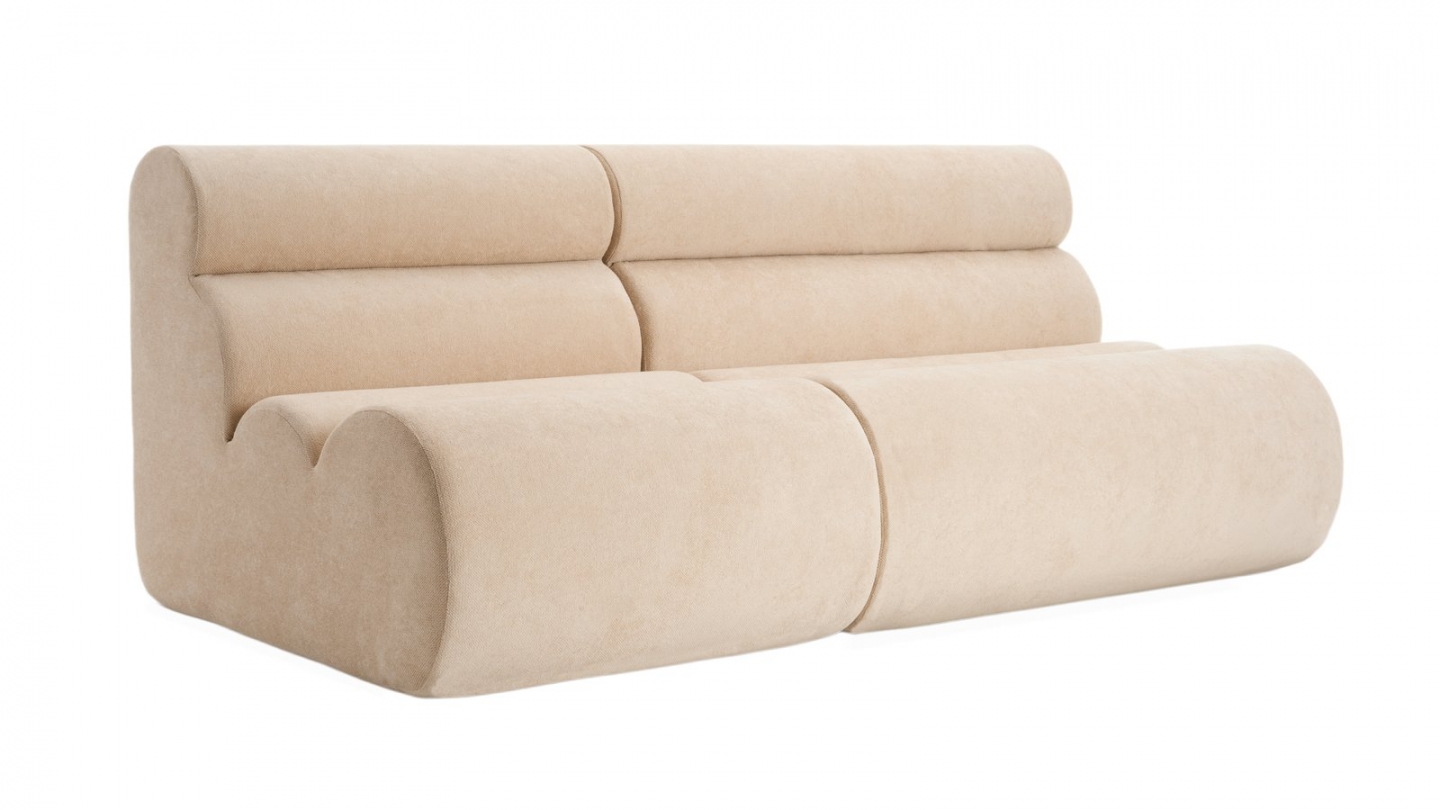 Banquette compressée 2 places en tissu chenille beige - Billie Banquette compressée 2 places en tissu chenille beige - Billie