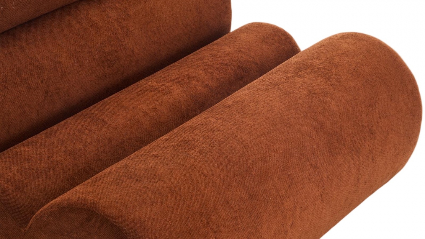 Banquette compressée 2 places en tissu chenille rouille - Billie Banquette compressée 2 places en tissu chenille rouille - Billie