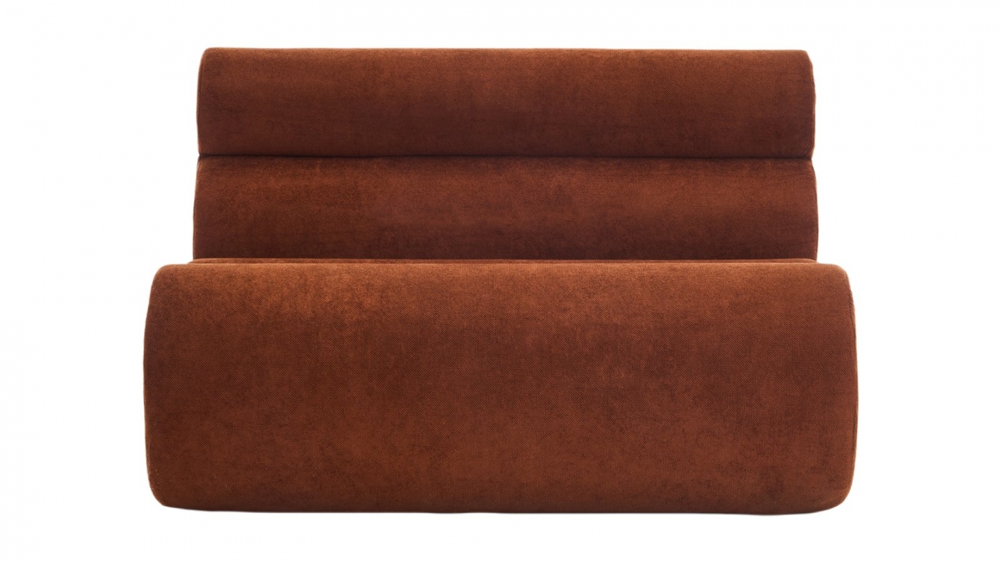 Banquette compressée 2 places en tissu chenille rouille - Billie Banquette compressée 2 places en tissu chenille rouille - Billie