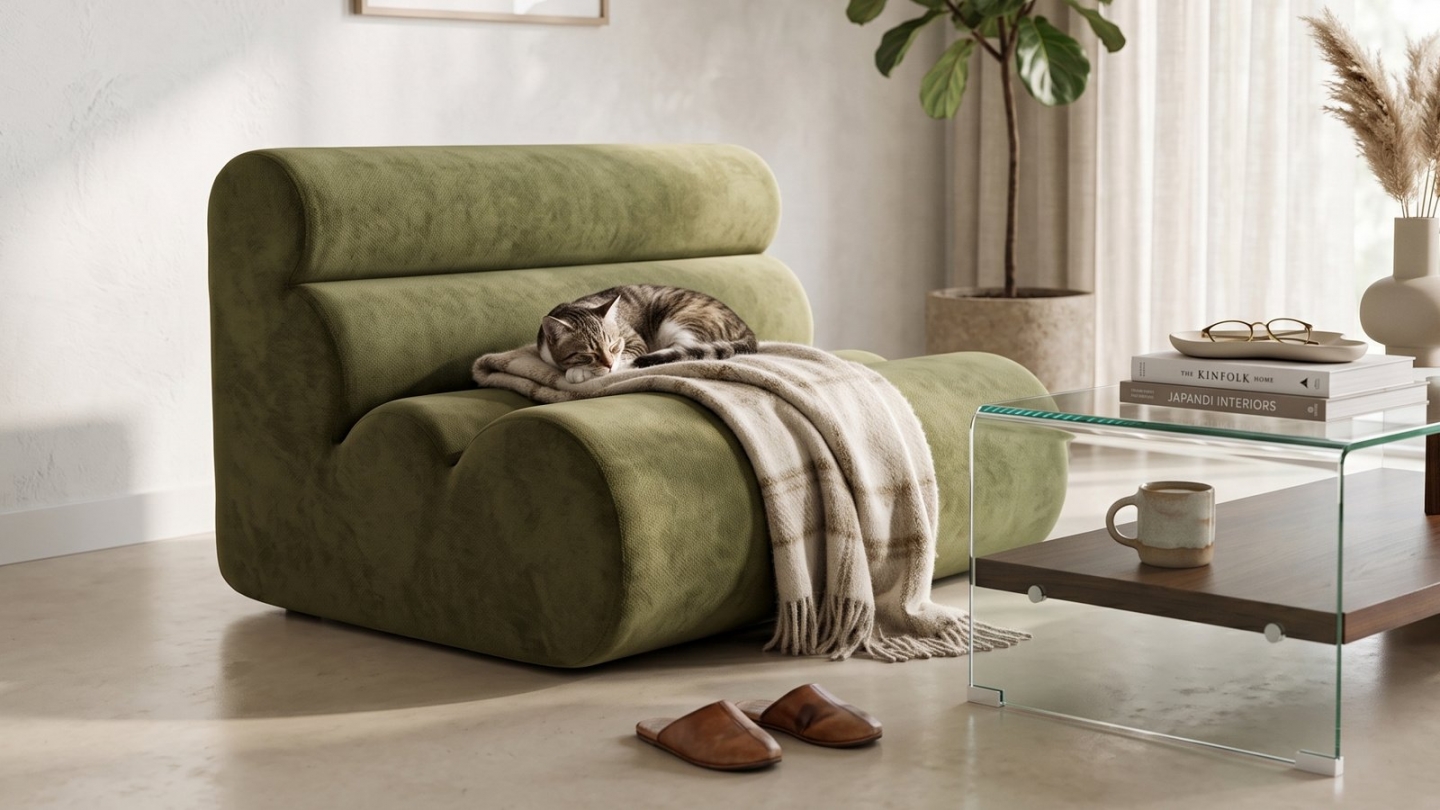 Banquette compressée 2 places en tissu chenille vert kaki - Billie Banquette compressée 2 places en tissu chenille vert kaki - Billie