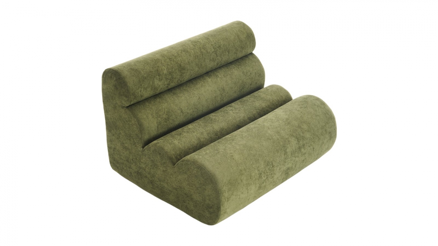 Banquette compressée 2 places en tissu chenille vert kaki - Billie Banquette compressée 2 places en tissu chenille vert kaki - Billie