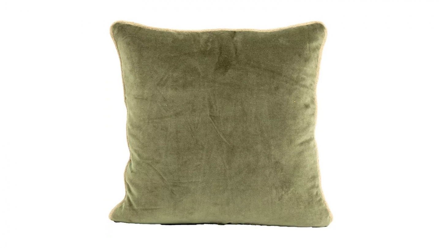 Housse de coussin en velours Kaki 45 x 45 cm - New Delhi Housse de coussin en velours Kaki 45 x 45 cm - New Delhi