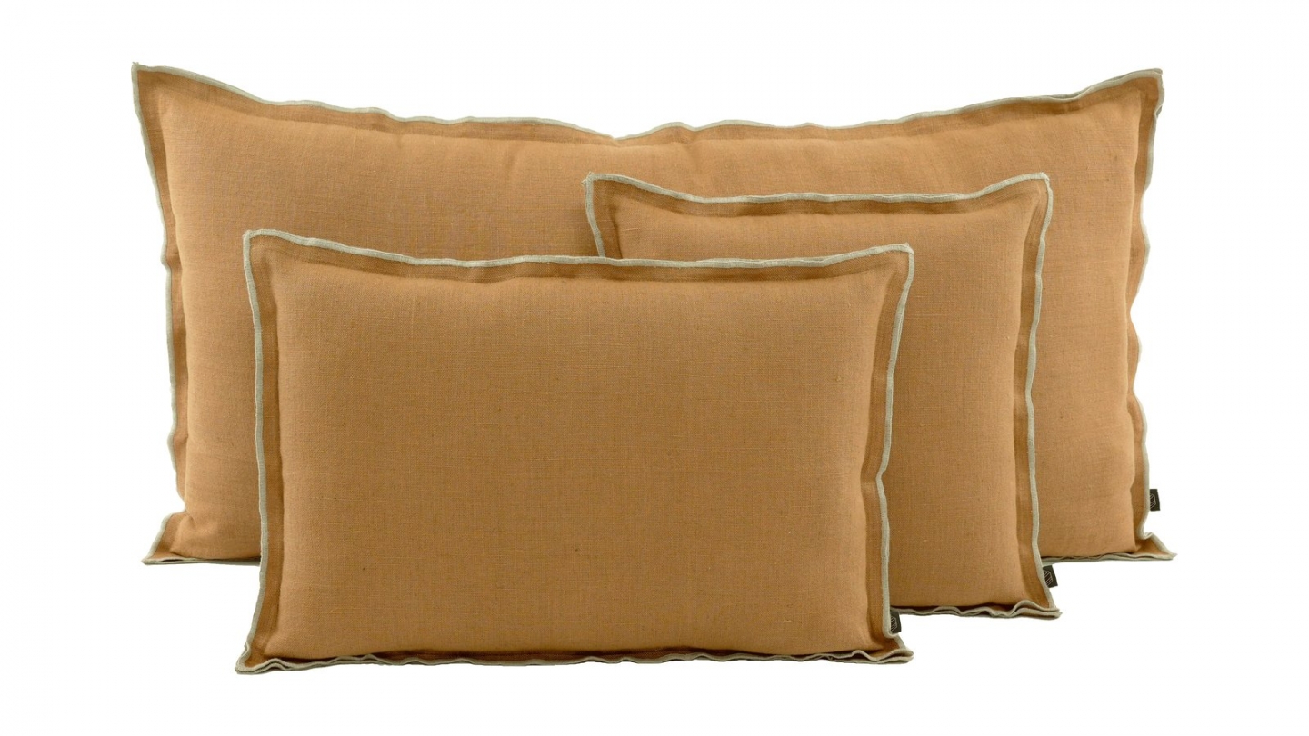 Housse de coussin en lin lavé tabac 40 x 60 cm - Seoni Housse de coussin en lin lavé tabac 40 x 60 cm - Seoni