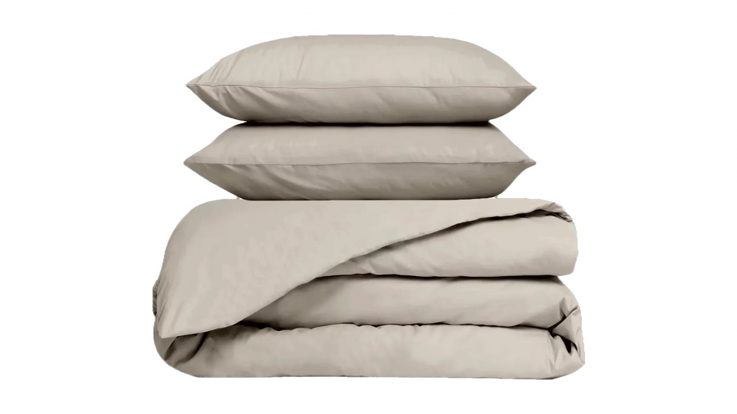 Ensemble Housse de couette & 2 taies d'oreiller en percale de coton lin 240x220 cm - Venezia Ensemble Housse de couette & 2 taies d'oreiller en percale de coton lin 240x220 cm - Venezia