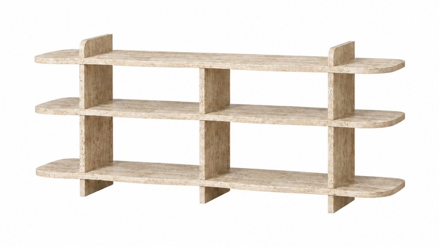 Console 8 niches effet travertin 170 cm - Belra Console 8 niches effet travertin 170 cm - Belra