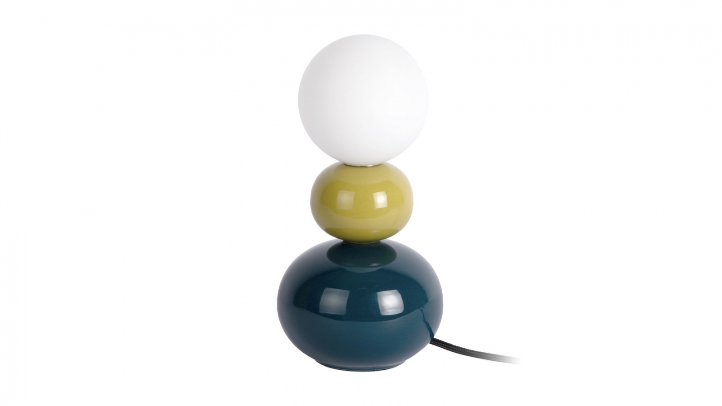 Lampe à poser décorative bleu pétrole & vert olive - Firenze Lampe à poser décorative bleu pétrole & vert olive - Firenze