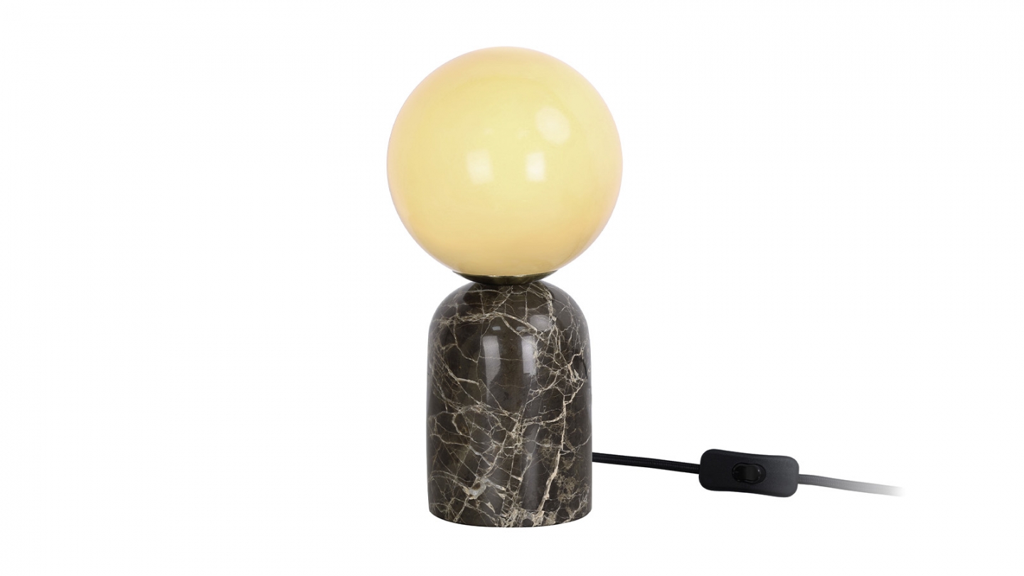 Lampe à poser sphérique en marbre chocolat - taille S - Lazio Lampe à poser sphérique en marbre chocolat - taille S - Lazio