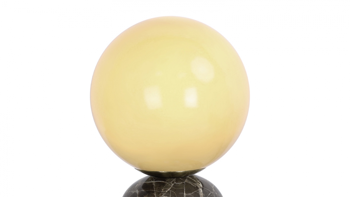 Lampe à poser sphérique en marbre chocolat - taille S - Lazio Lampe à poser sphérique en marbre chocolat - taille S - Lazio