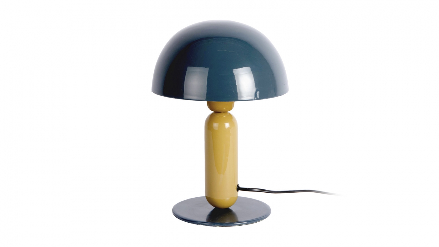 Lampe champignon bicolore bleu pétrole & vert olive - Firenze Lampe champignon bicolore bleu pétrole & vert olive - Firenze