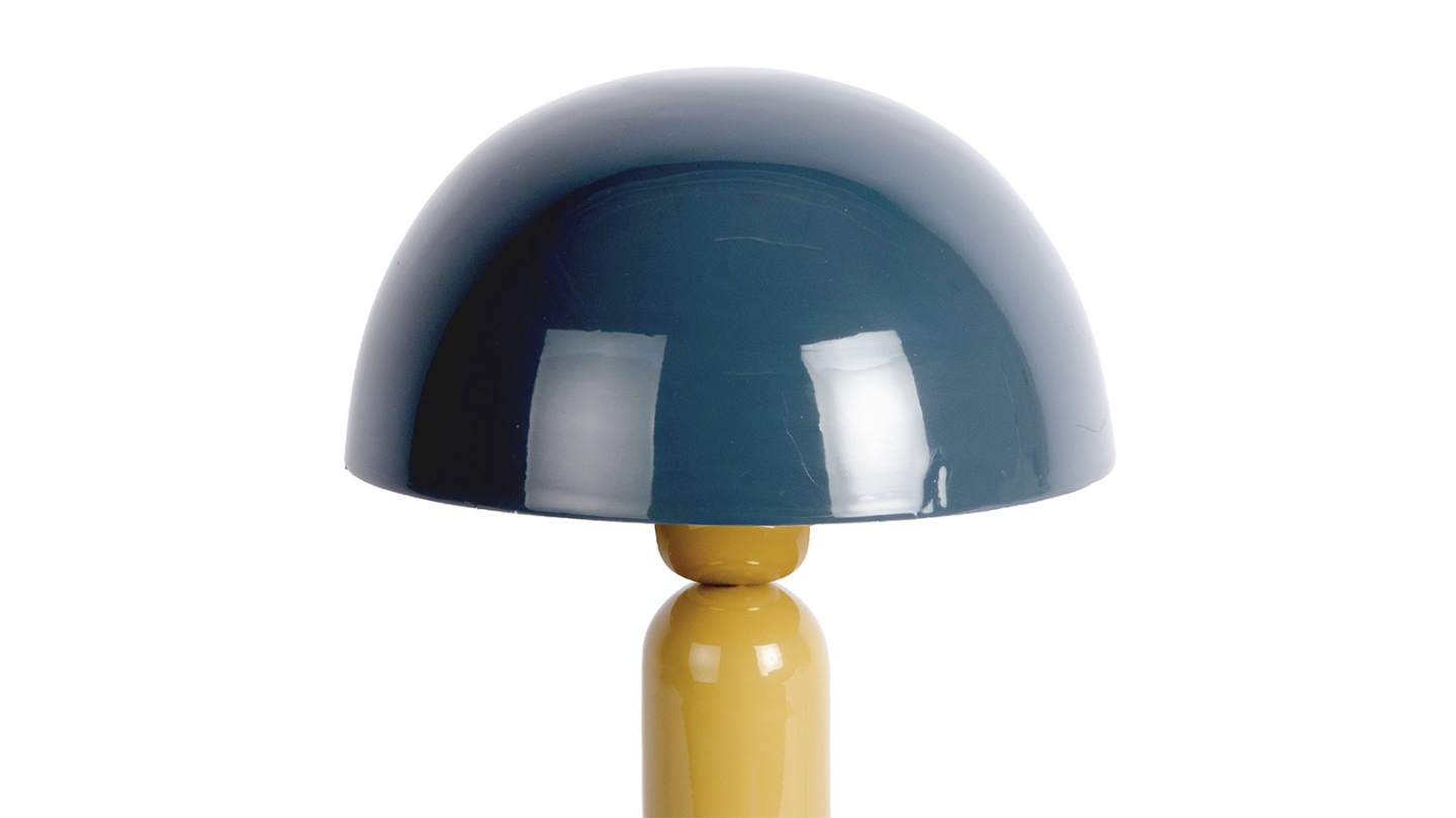 Lampe champignon bicolore bleu pétrole & vert olive - Firenze Lampe champignon bicolore bleu pétrole & vert olive - Firenze