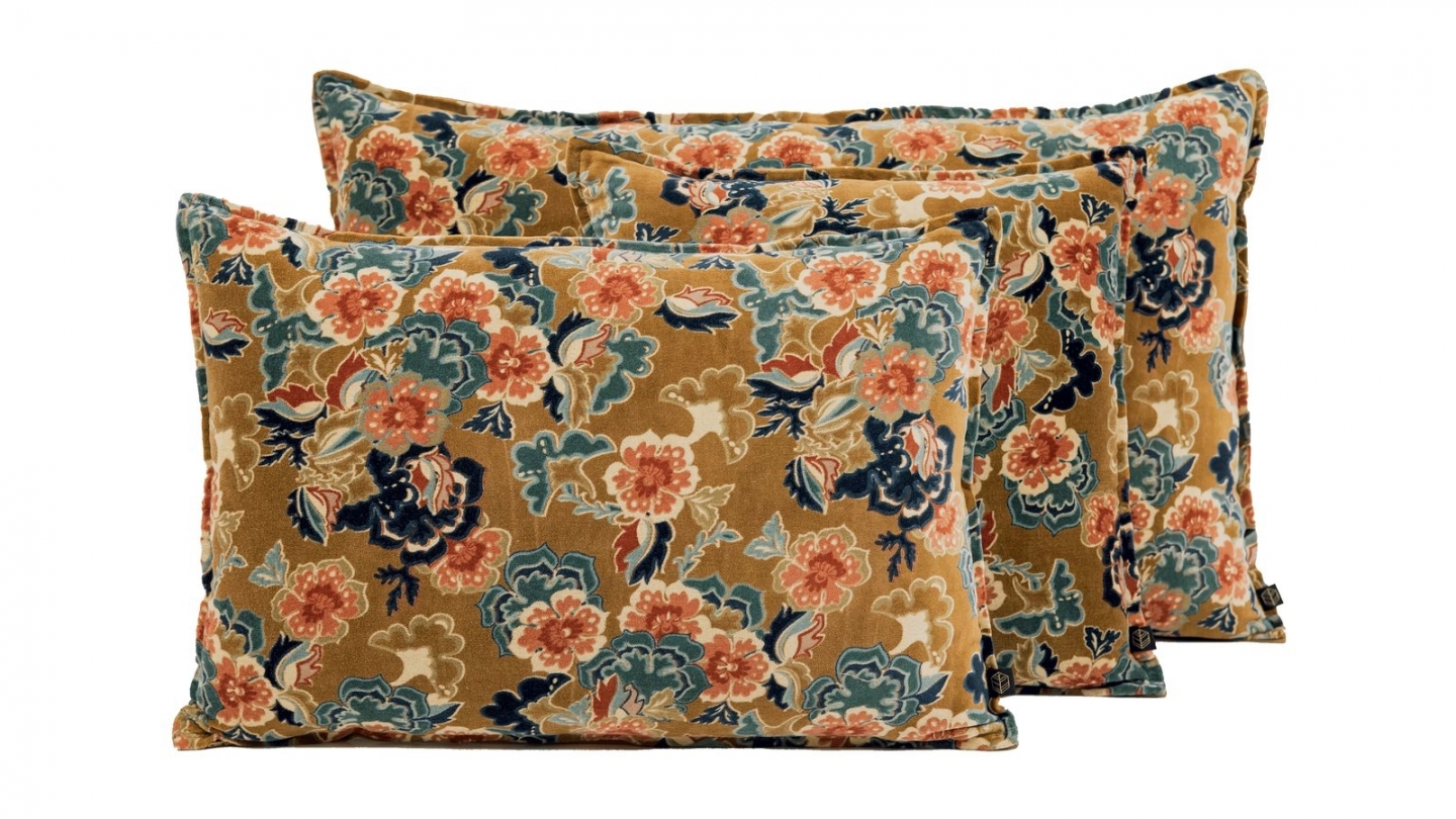 Pack intérieur & Housse de coussin en velours imprimé gold 45 x 45 cm - Boston Pack intérieur & Housse de coussin en velours imprimé gold 45 x 45 cm - Boston