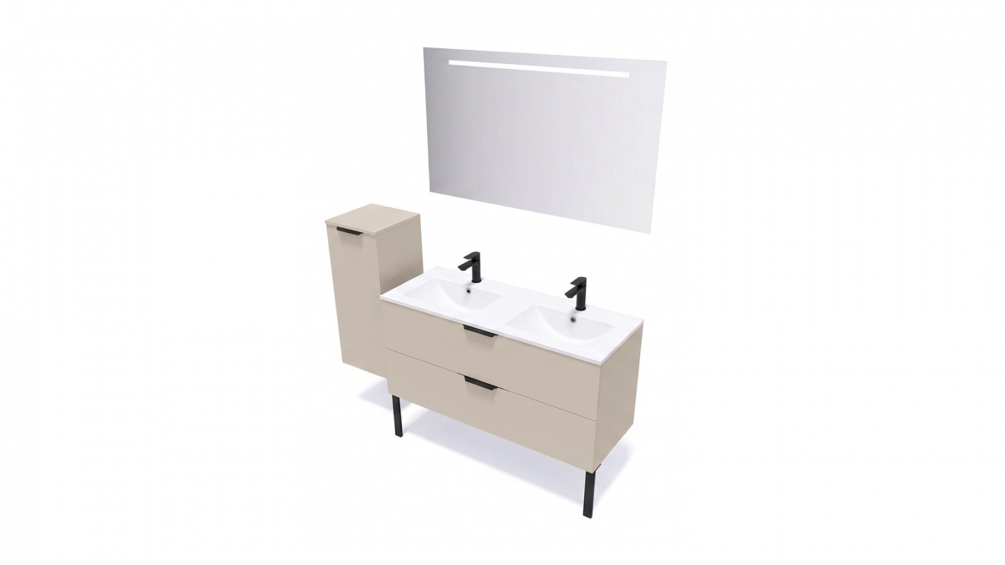 Meuble de salle de bain suspendu double vasque intégrée 120cm 2 tiroirs Vert sauge - Venice Meuble de salle de bain suspendu double vasque intégrée 120cm 2 tiroirs Vert sauge - Venice