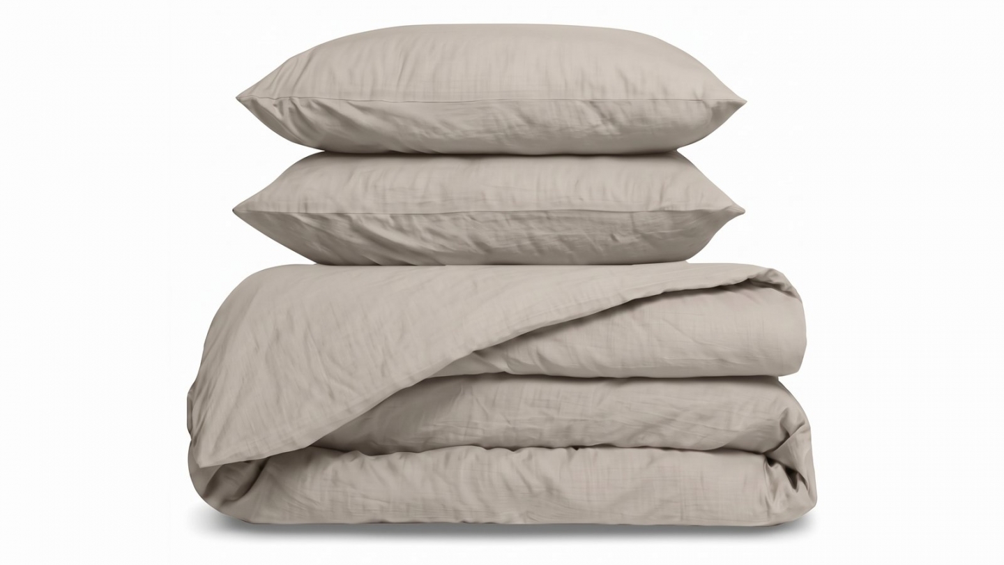 Pack 2 taies d'oreiller & Housse de couette en gaze de coton lavé Lin 240 x 220 cm - Mykonos Pack 2 taies d'oreiller & Housse de couette en gaze de coton lavé Lin 240 x 220 cm - Mykonos