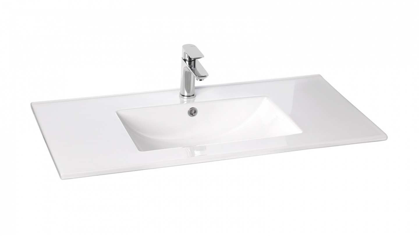 Meuble de salle de bain suspendu vasque intégrée 90cm 1 tiroir Beige - Venice Meuble de salle de bain suspendu vasque intégrée 90cm 1 tiroir Beige - Venice