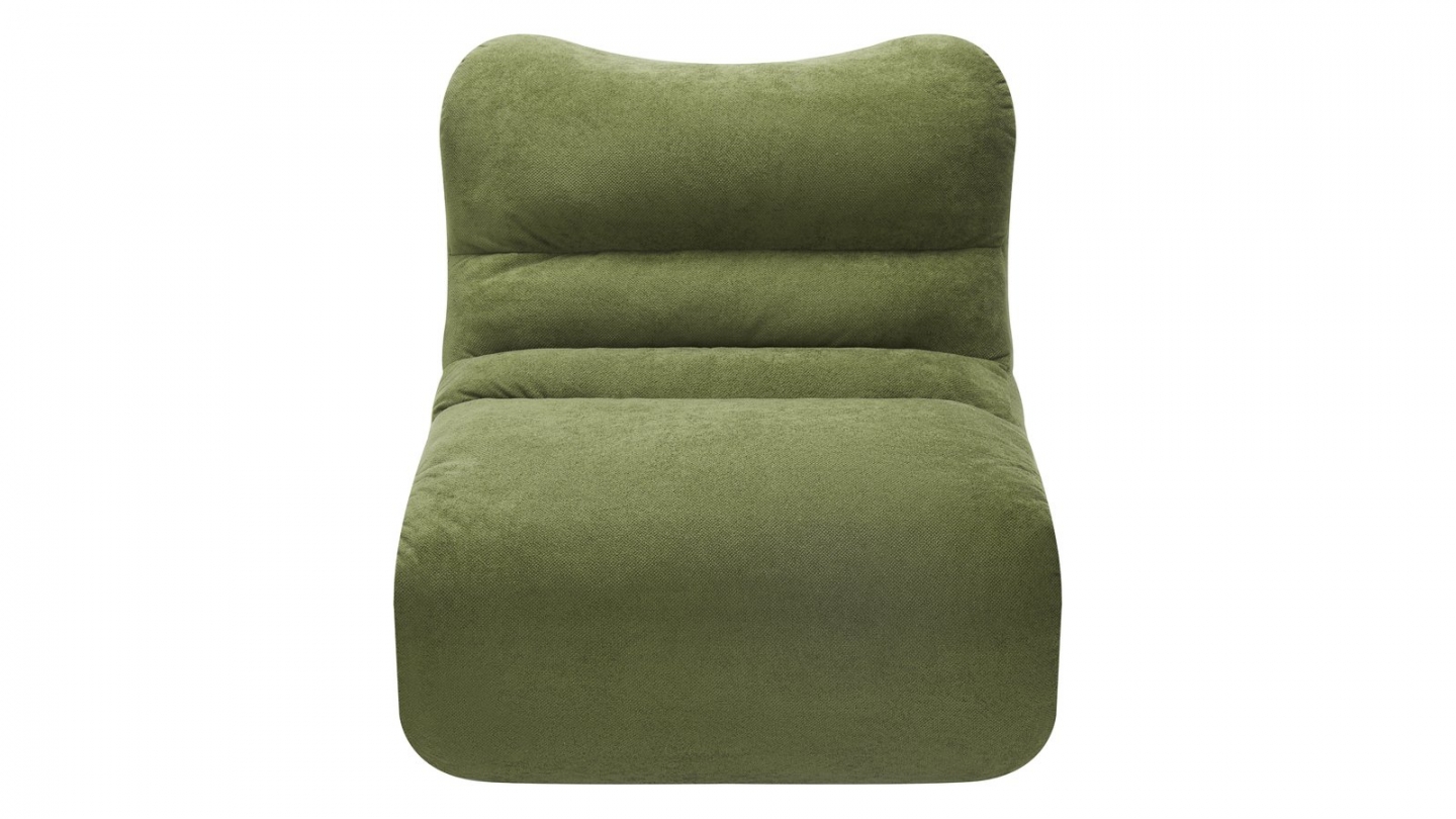 Chauffeuse compressée en tissu chenille vert kaki - Nido Chauffeuse compressée en tissu chenille vert kaki - Nido