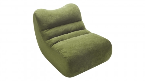 Chauffeuse compressée en tissu chenille vert kaki - Nido