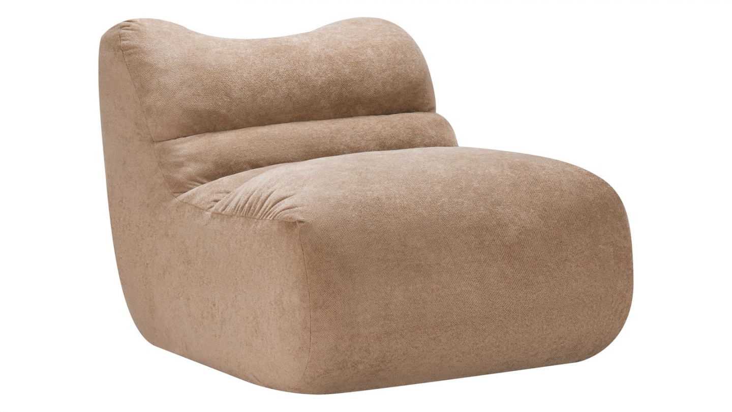 Chauffeuse compressée en tissu chenille moka - Nido Chauffeuse compressée en tissu chenille moka - Nido