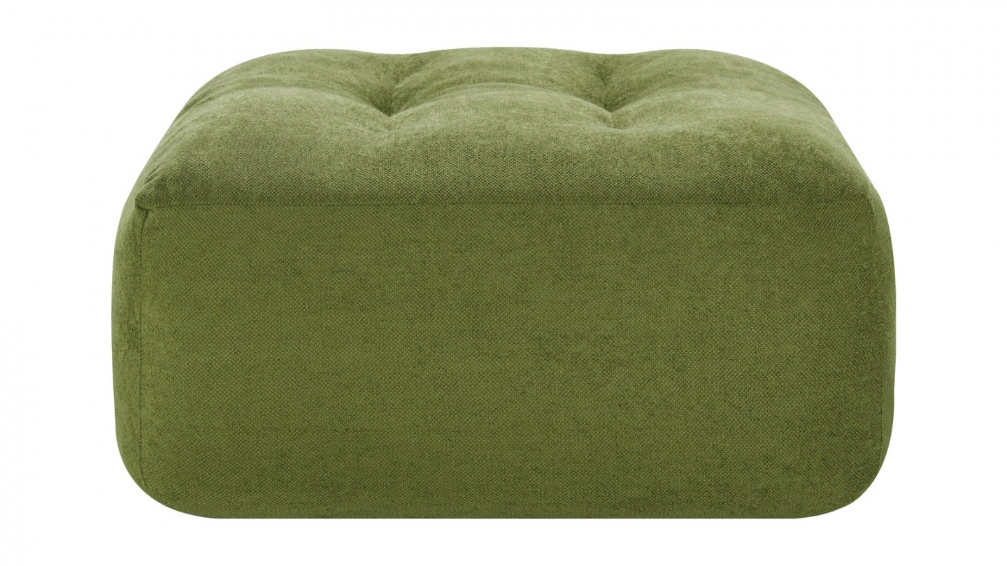 Pouf compressé en tissu chenille vert kaki - Nido Pouf compressé en tissu chenille vert kaki - Nido