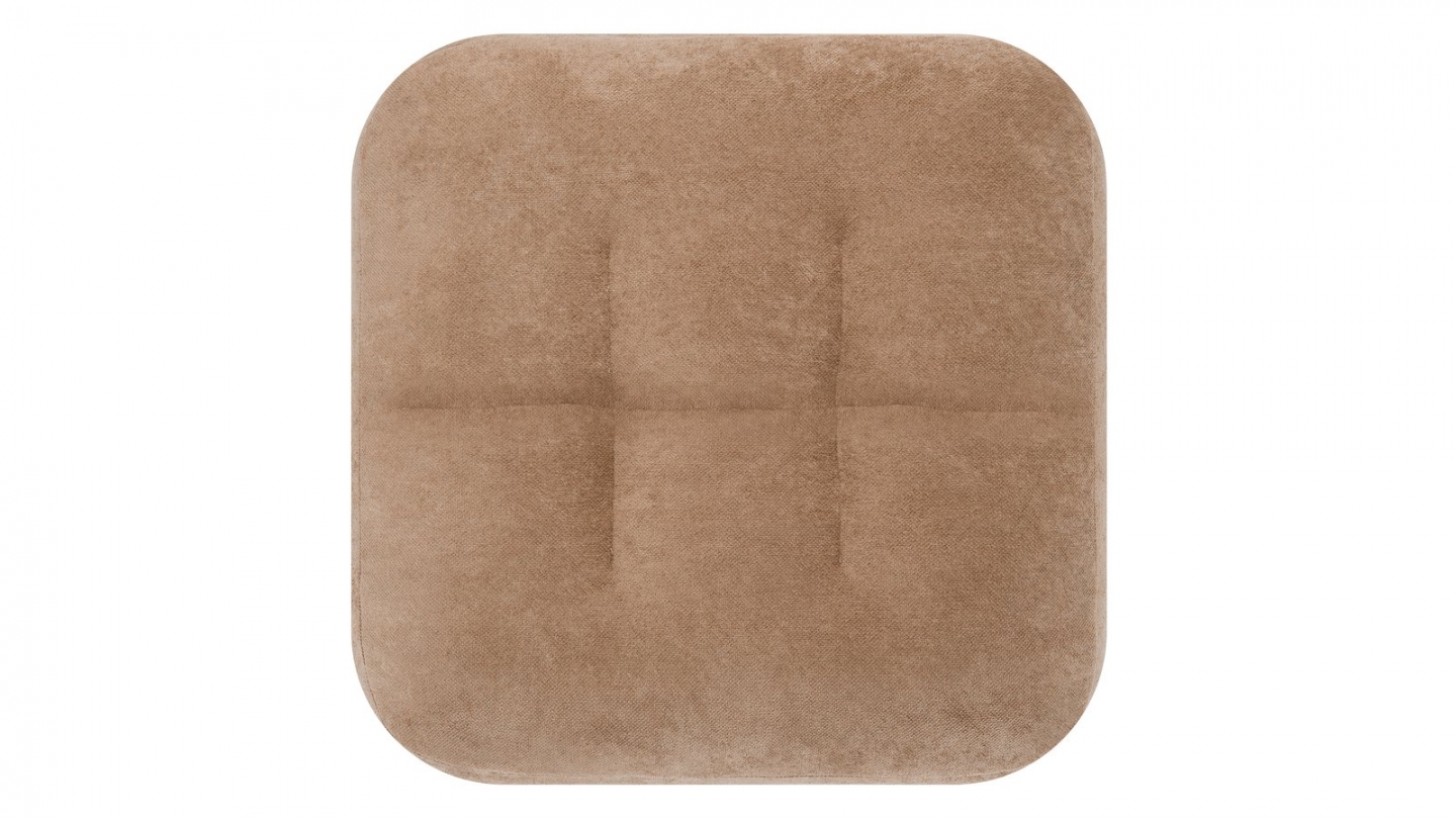 Pouf compressé en tissu chenille moka - Nido Pouf compressé en tissu chenille moka - Nido