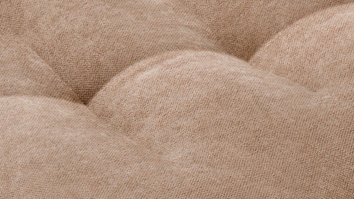 Pouf compressé en tissu chenille moka - Nido Pouf compressé en tissu chenille moka - Nido