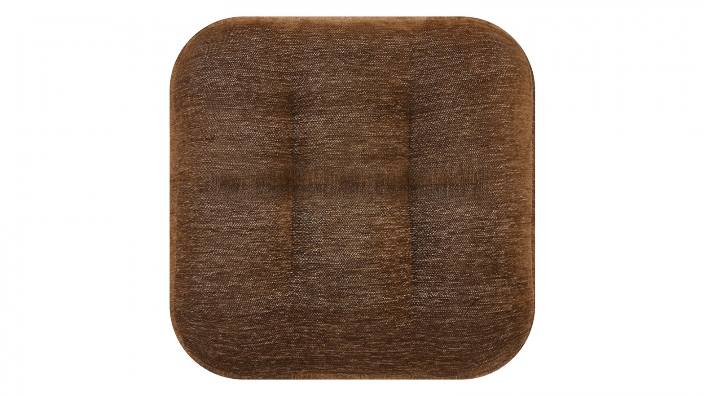 Pouf compressé en tissu chenille marron - Nido Pouf compressé en tissu chenille marron - Nido