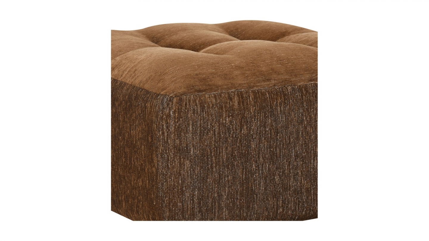 Pouf compressé en tissu chenille marron - Nido Pouf compressé en tissu chenille marron - Nido