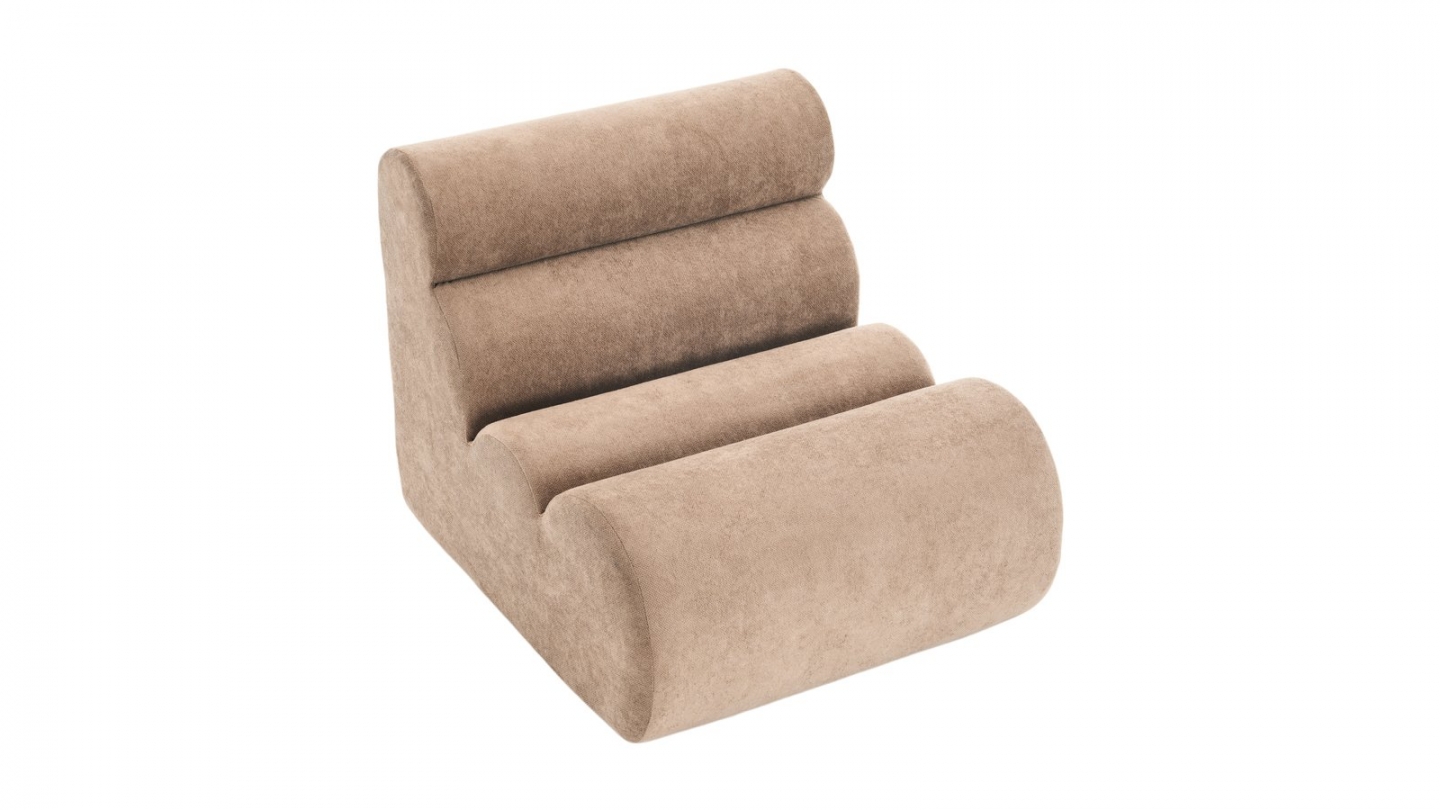 Ensemble chauffeuse + banquette modulables 3 places en tissu chenille moka - Billie Ensemble chauffeuse + banquette modulables 3 places en tissu chenille moka - Billie