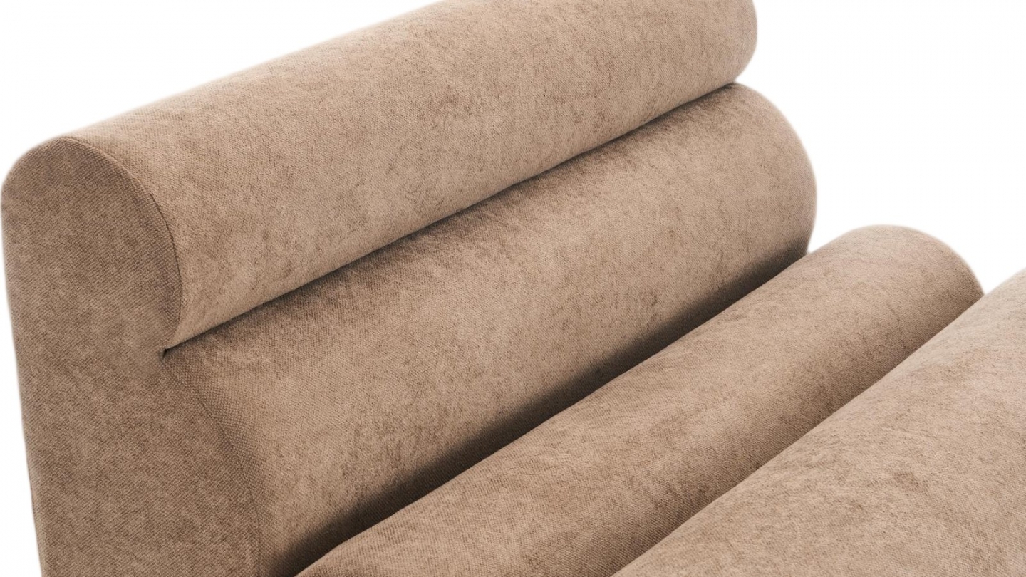 Ensemble chauffeuses + banquette modulables 4 places en tissu chenille moka - Billie Ensemble chauffeuses + banquette modulables 4 places en tissu chenille moka - Billie