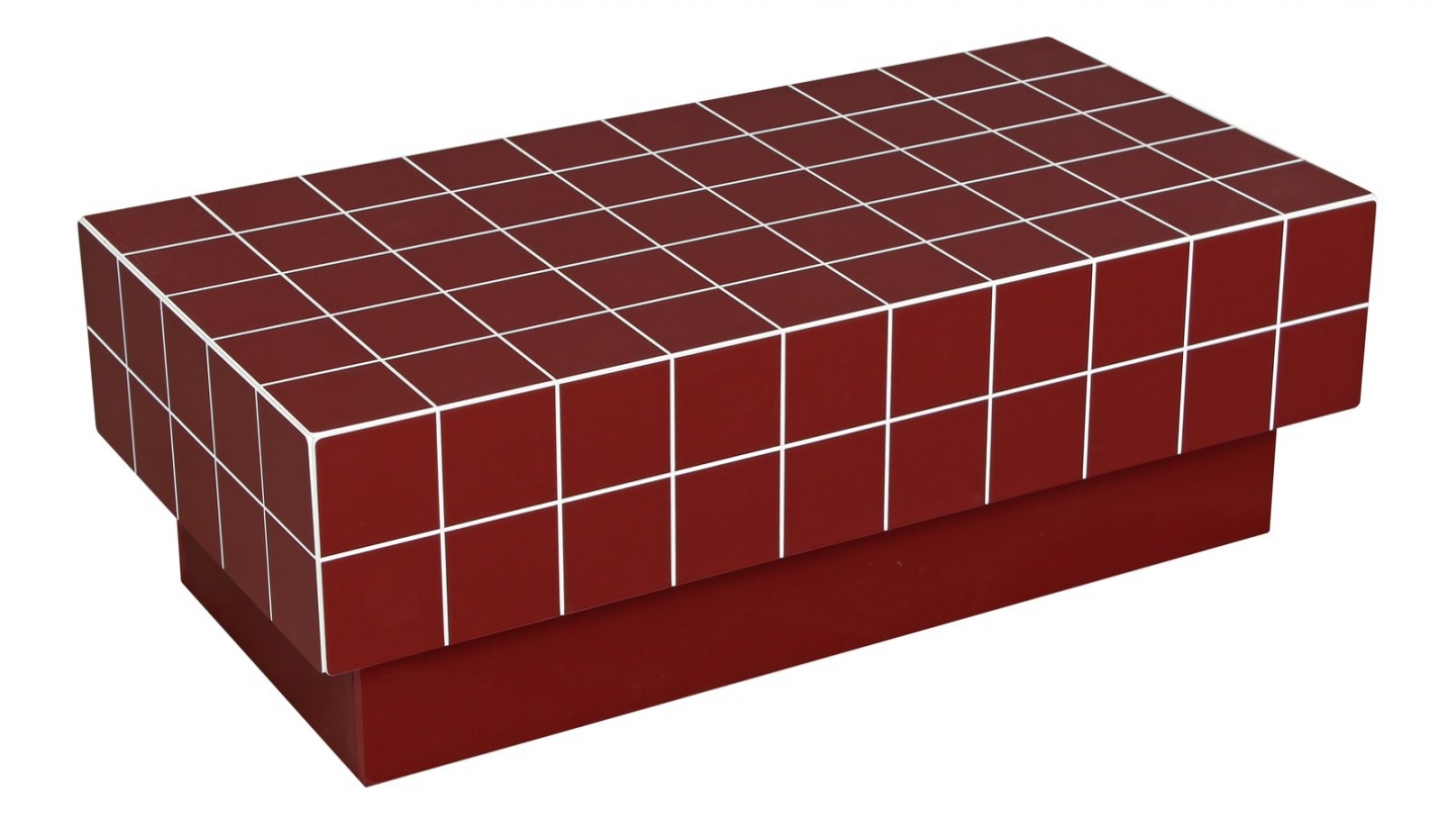 Table basse rectangulaire effet mosaïque bordeaux 100 cm - Ibiza Table basse rectangulaire effet mosaïque bordeaux 100 cm - Ibiza
