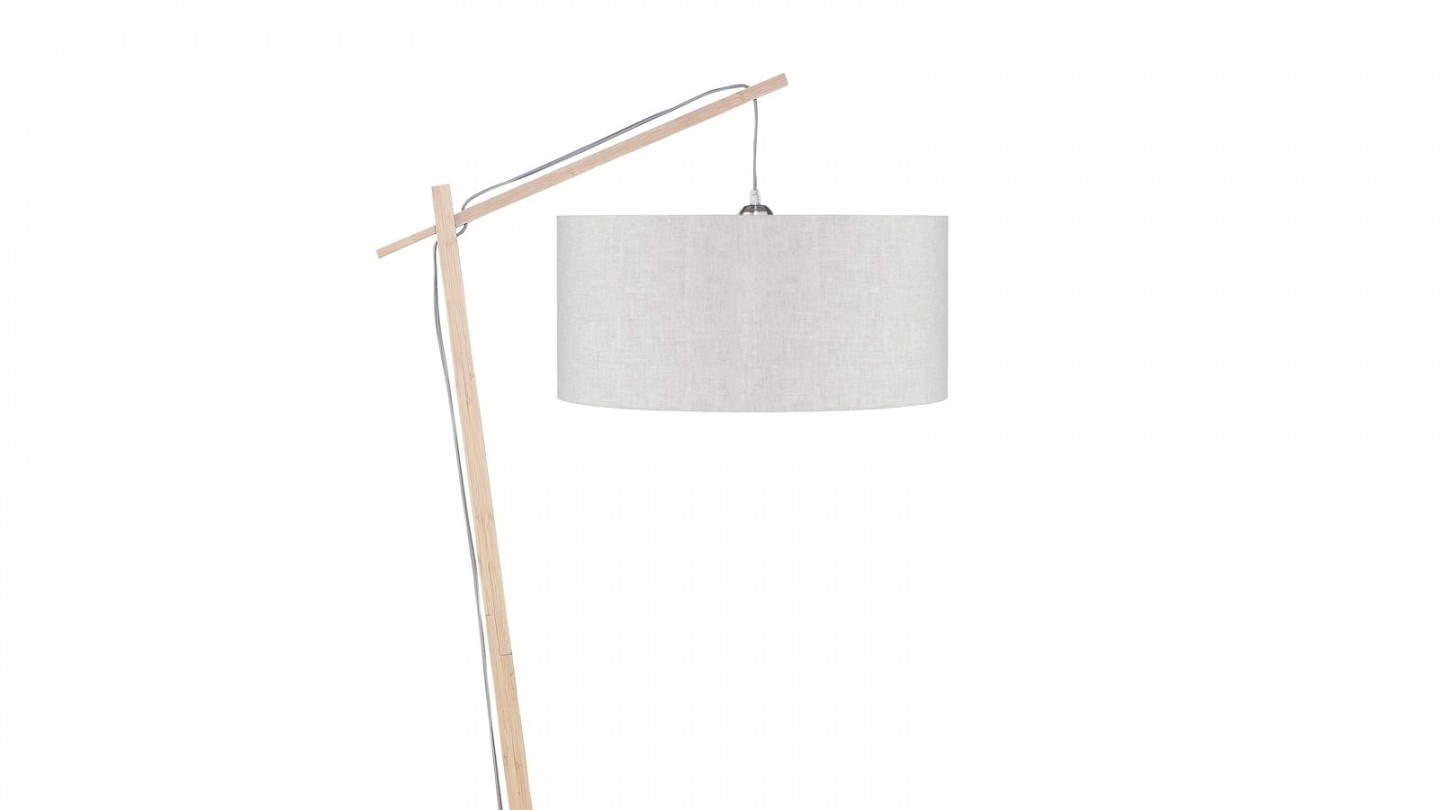 Lampadaire en bambou abat jour en lin clair - Collection Andes - Good&Mojo