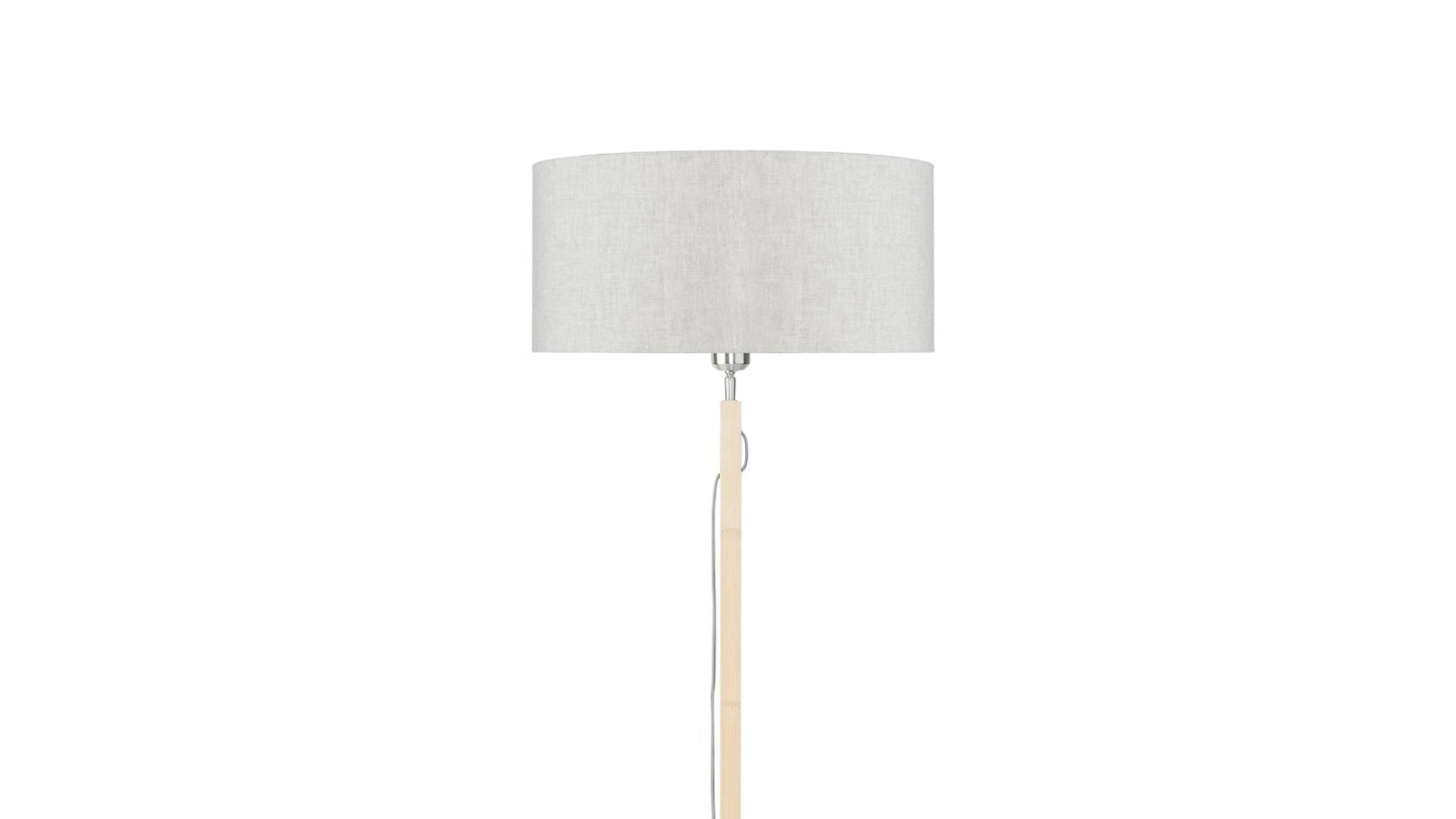 Lampadaire en bambou abat jour en lin clair - Collection Fuji - Good&Mojo