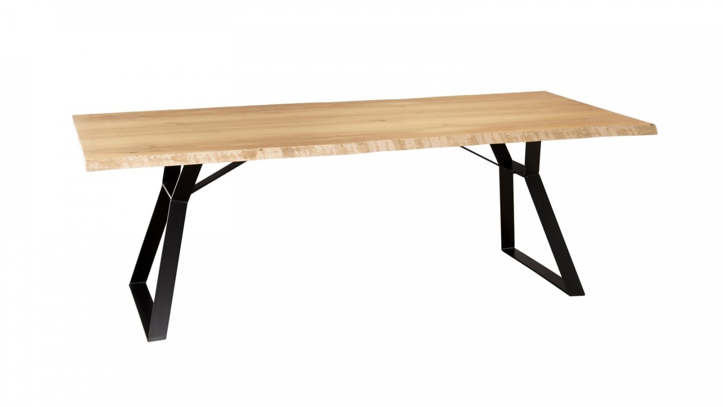 Table à manger 230x100cm en chêne piètement métal noir - Collection Maxence