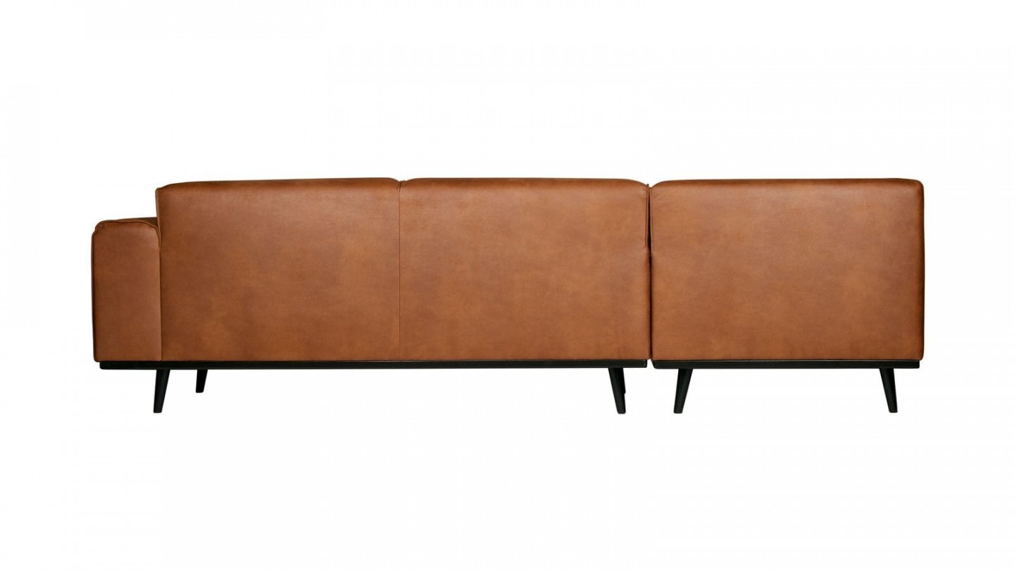 Canapé d'angle gauche en eco cuir cognac - Collection Statement - BePureHome