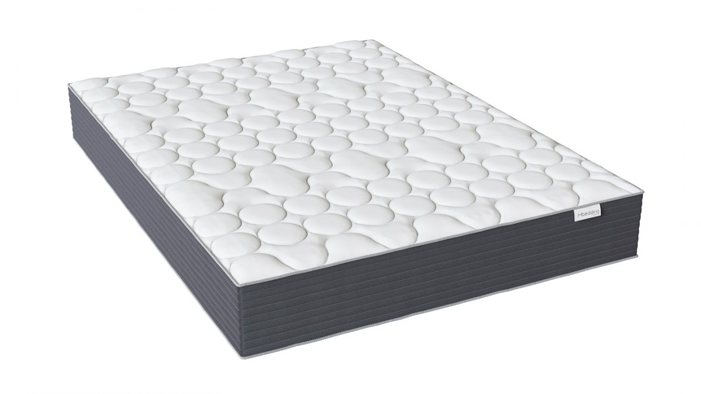 Ensemble matelas mémoire + sommier 160x200 Memo HR Hbedding - Mousse ergo, mousse HR 35kg et mousse effet mémoire de forme