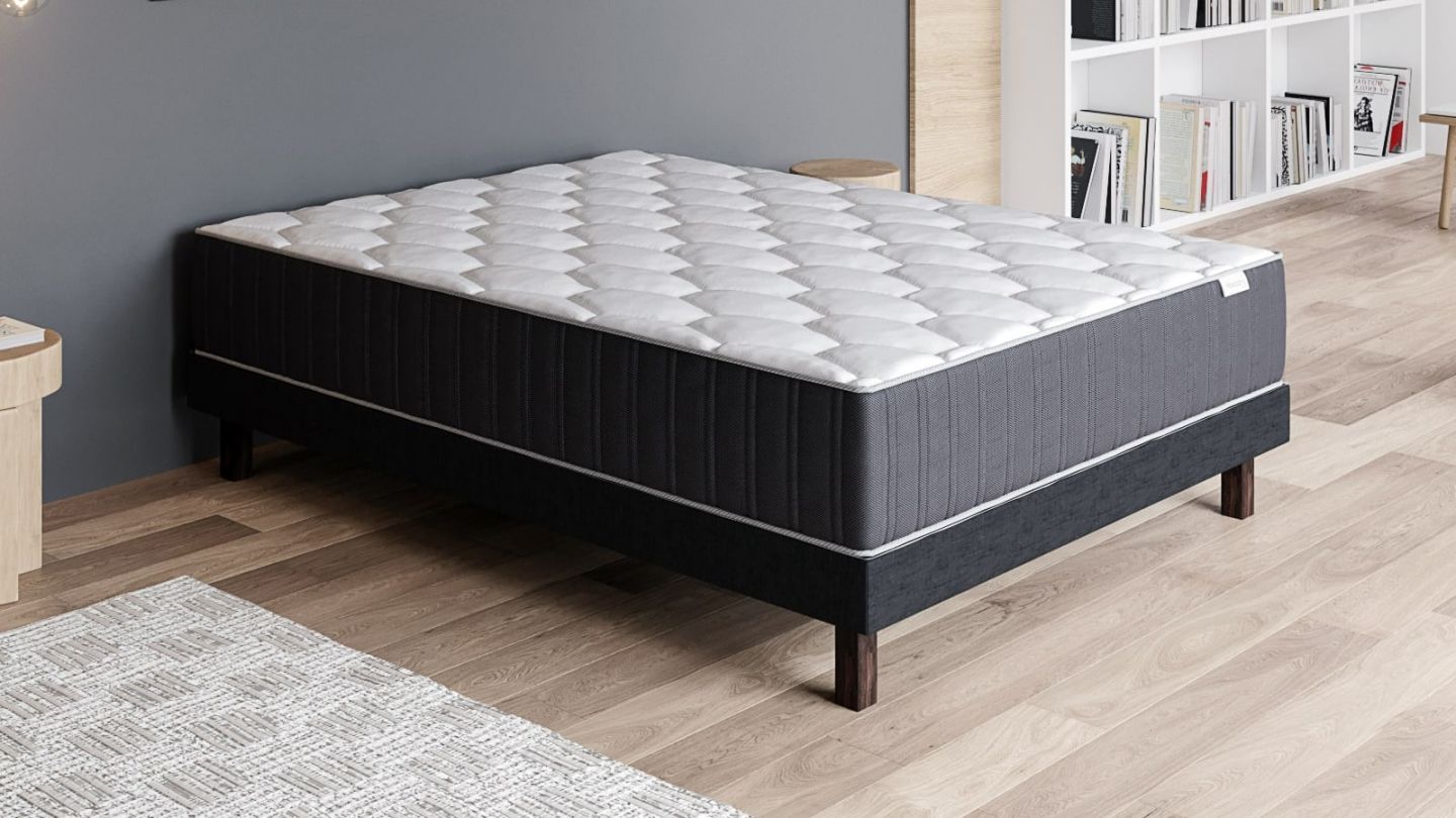 Ensemble matelas mémoire + sommier 140x190 Memo Prestige Hbedding - Mousse ergo, mousse HR 35kg et mousse effet mémoire de forme