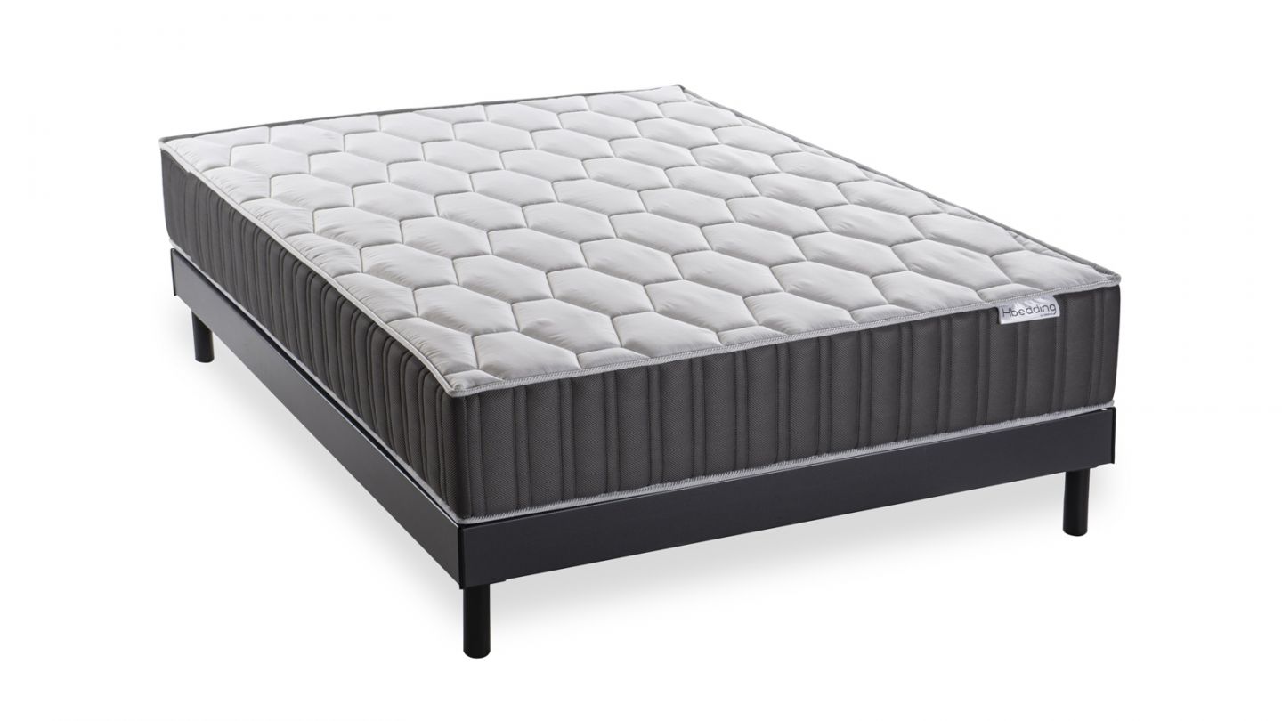 Ensemble matelas mémoire + sommier 90x190 Memo Prestige Hbedding - Mousse ergo, mousse HR 35kg et mousse effet mémoire de forme