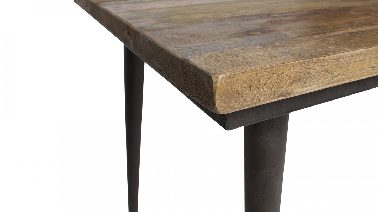 Table à manger en bois naturel piètement en métal noir - Collection Guild - BePureHome