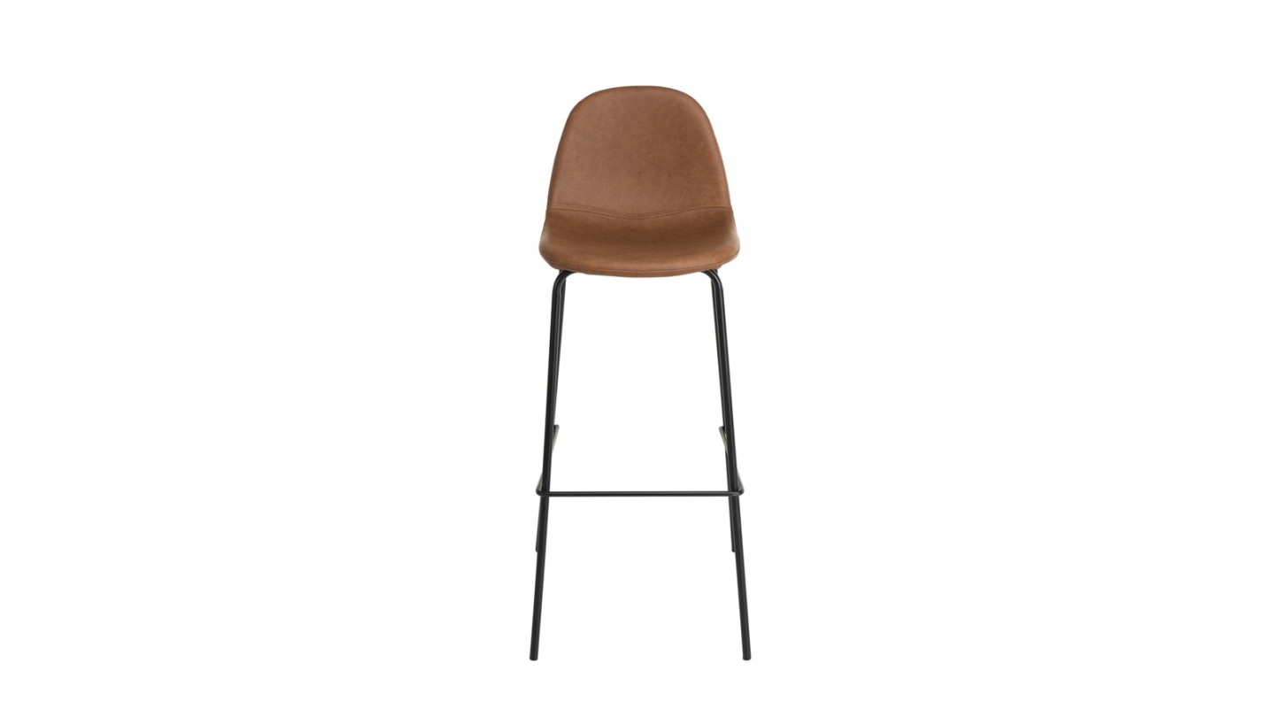 ML-Design Lot de 4 Tabourets de Bar en Simili, Marron, Chaise Rembourrée avec Dossier et Repose-Pieds, Réglable en Hauteur 59-79 cm, Pivotante à 360°, Tabouret de Comptoir, Cuisine, Bar de Maison
