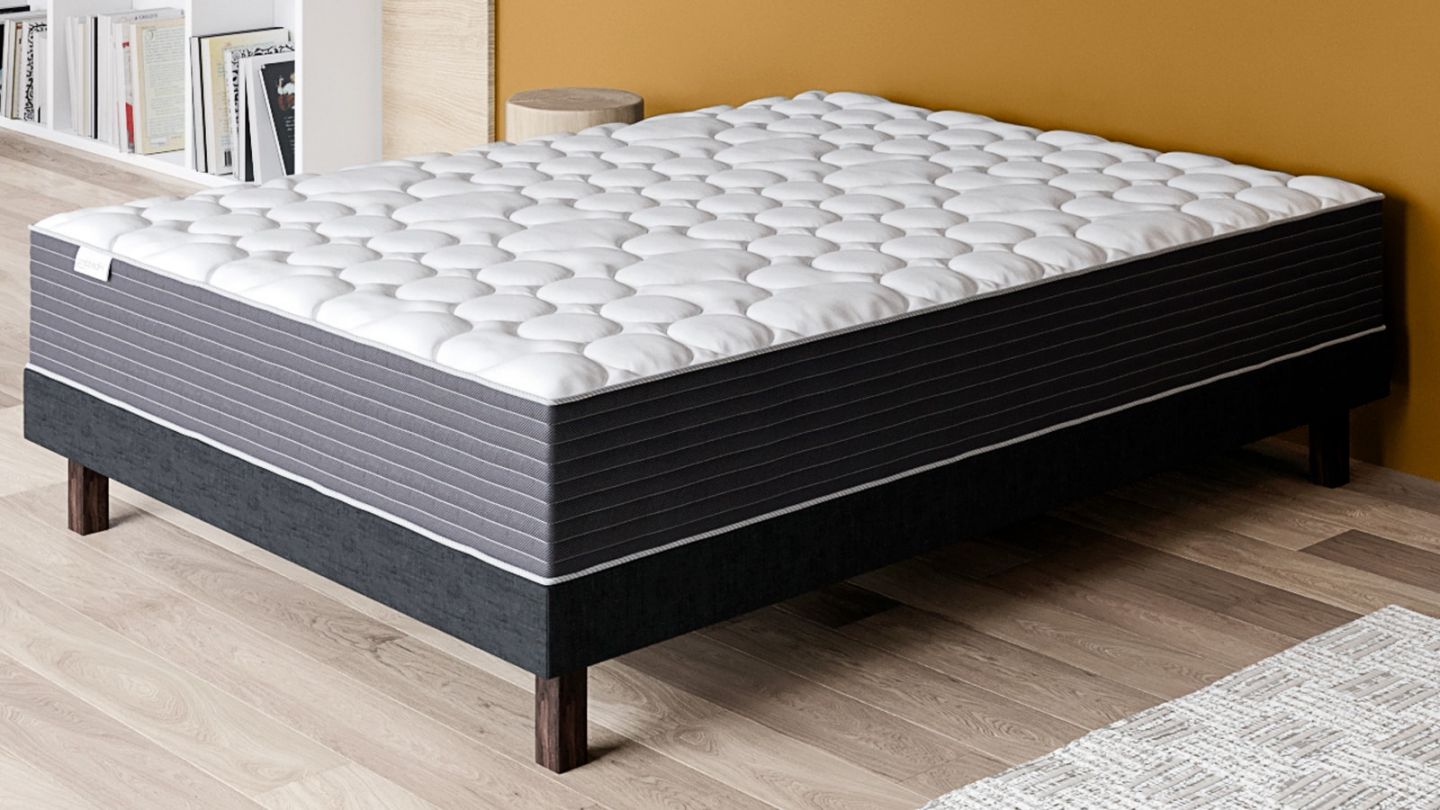 Ensemble matelas ressorts ensachés + sommier 140x190cm Spring Plus Hbedding - Mousse haute densité et ressorts ensachés