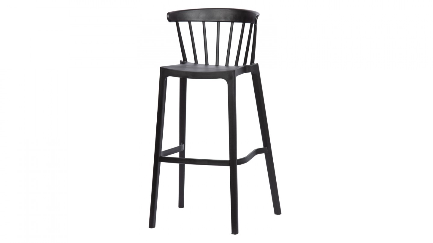 Lot de 2 tabourets de bar en plastique noir - Collection Bliss - Woood